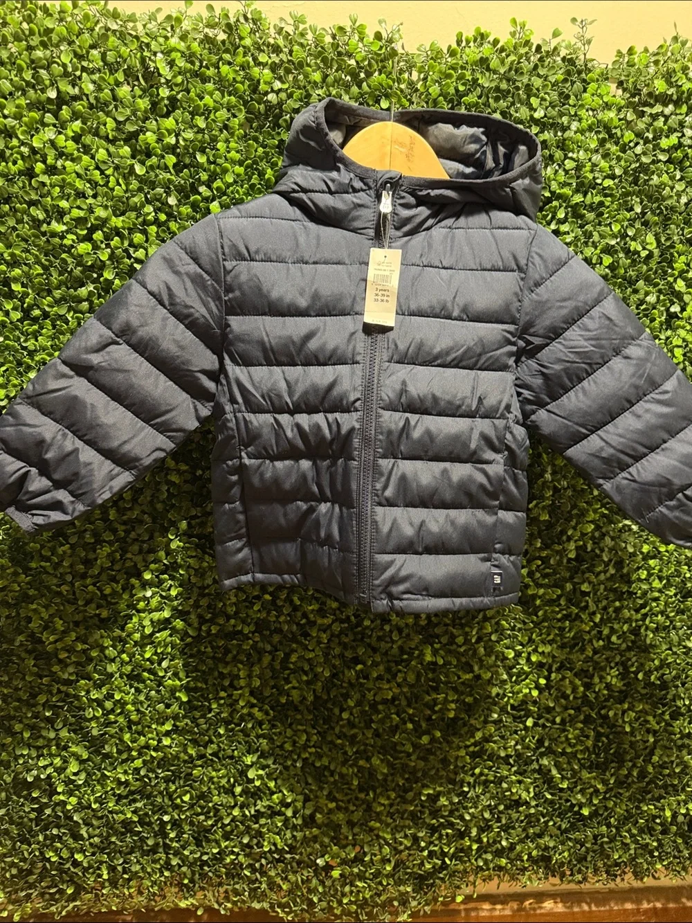 GAP Kids Hooded Puffer Jacket - Dark Blue